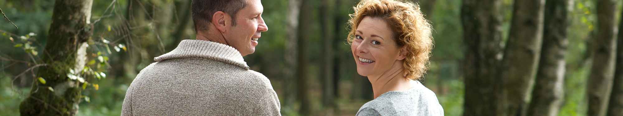 Couple walking outside